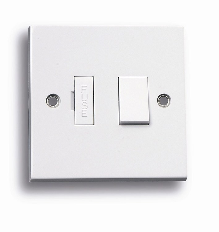 Standard white 13A Switched fuse spur