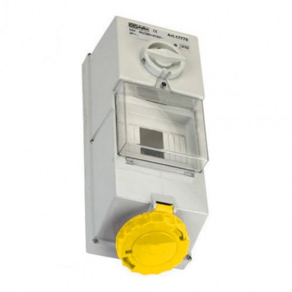 110v-yellow-16amp-interlocked-socket-fuse-box-2P-E-IP44