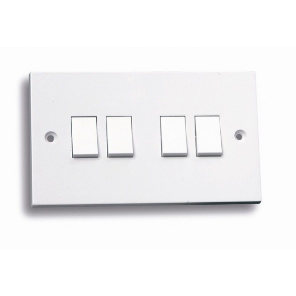 Standard white 4 gang 2 way switch