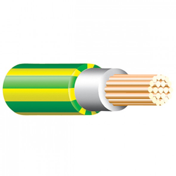 Green and Yellow Tri Rated Cable Per Meter 10mm