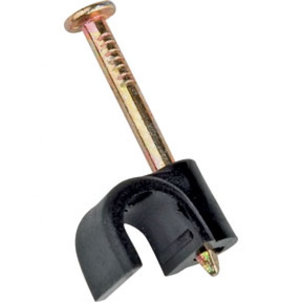 3-5mm Black round cable clips per 100