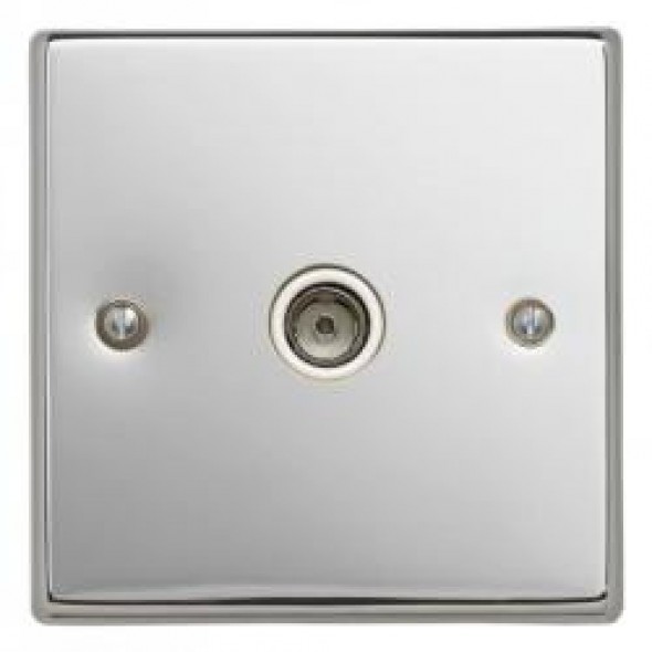 1 Gang Polished Chrome Non Isolated Coaxial Socket