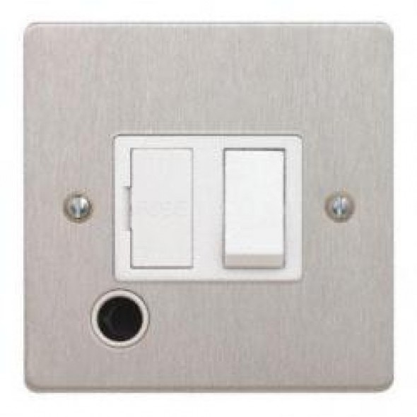 13A Switched Spur Satin Chrome with Flex Outlet