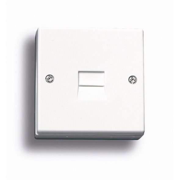 Standard white single secondary telephone socket