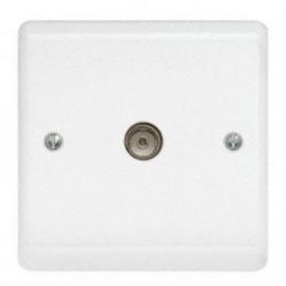 Aspire white 1 gang non isolated coaxial socket
