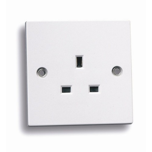 Standard white 1 gang unswitched socket