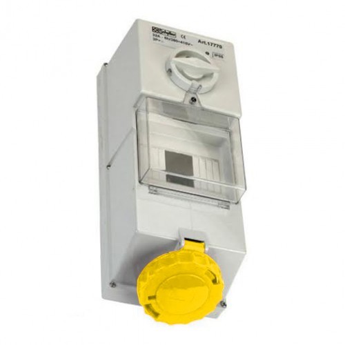 110v-yellow-16amp-interlocked-socket-fuse-box-2P-E-IP44