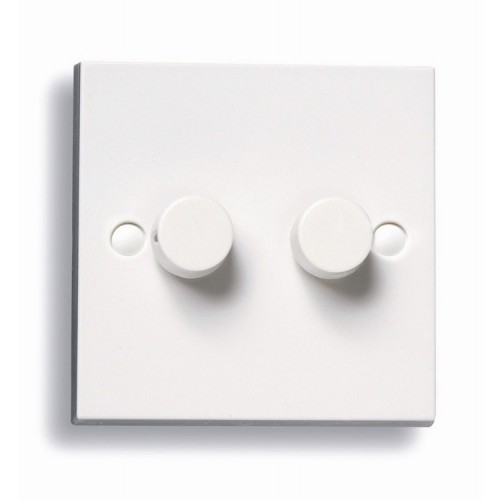 Standard White 2 gang 1 way 250w dimmer switch