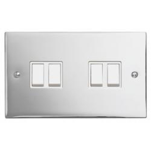 4 Gang 2 Way Switch Polished Chrome