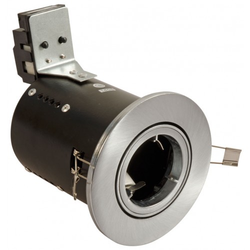 Fire Rated Downlights Die-Cast Satin Chrome Tilt GU10