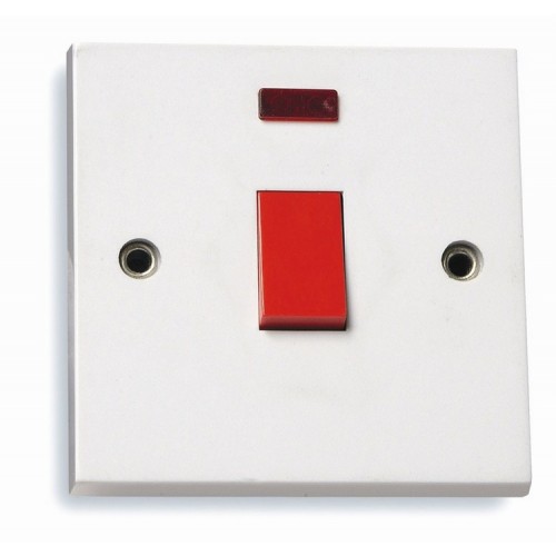 Standard white 45A DP Switch with neon