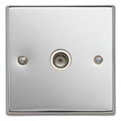 1 Gang Polished Chrome Non Isolated Coaxial Socket