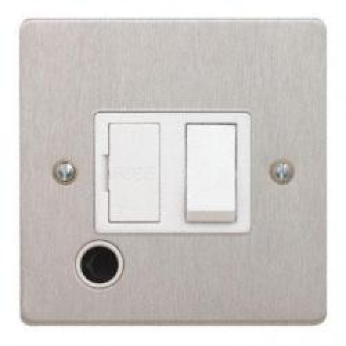 13A Switched Spur Satin Chrome with Flex Outlet