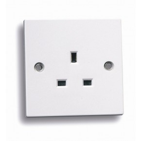 Standard white 1 gang unswitched socket