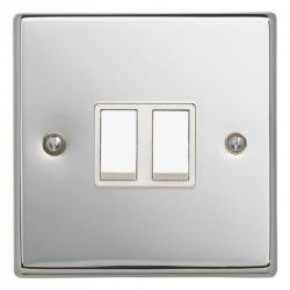 2 Gang 2 Way Switch Polished Chrome