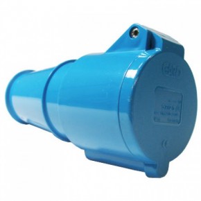 240V Blue Straight Socket 16Amp 2P + E IP44