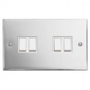 4 Gang 2 Way Switch Polished Chrome