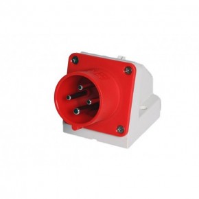 415V Red Wall Mounted Plug 16Amp 3P + E IP44