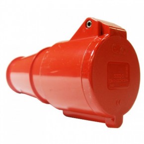 415V Red Straight Socket 16Amp 3P + N + E IP44