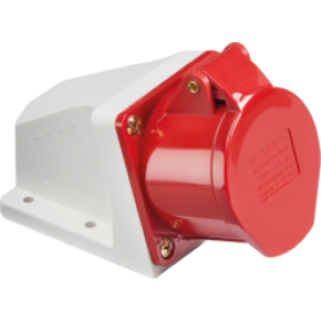 415V Red Wall Mounted Socket 32Amp 3P + N + E  IP44