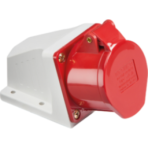415V Red Wall Mounted Socket 32Amp 3P + N + E  IP44