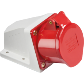 415V Red Wall Mounted Socket 16Amp 3P + N + E IP44