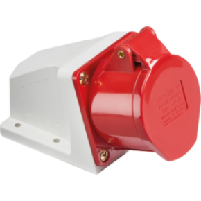 415V Red Wall Mounted Socket 16Amp 3P + N + E IP44