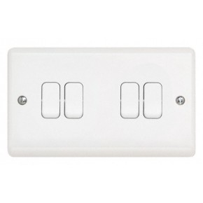 Aspire 4 Gang 2 Way Switch White