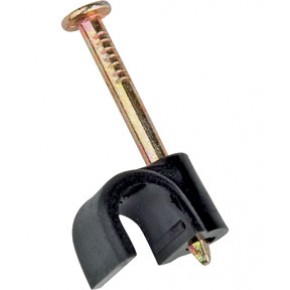 10-14mm Black round cable clips per 100