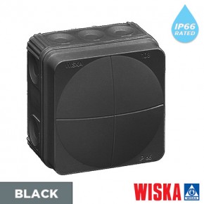 Wiska Black 76mm x 76mm x 51mm Waterproof Junction Box