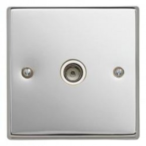 1 Gang Polished Chrome Non Isolated Coaxial Socket