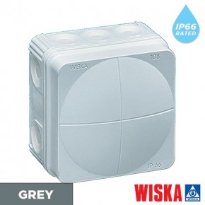 Wiska Grey 85mm x 85mm x 51mm Waterproof Junction Box