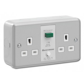 SafetySure Metalclad Unswitched RCD Twin Socket