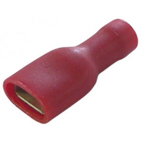 0.15-1.5mm x 6.3mm Red fully insulated female terminal cable lugs