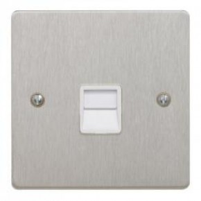 Satin Chrome Telephone Secondary Socket