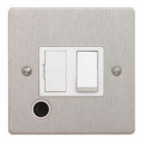13A Switched Spur Satin Chrome with Flex Outlet