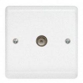 Aspire White 1 Gang Non Isolated Coaxial Socket