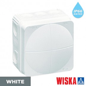 Wiska White 76mm x 76mm x 51mm Waterproof Junction Box